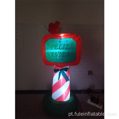 Poste de lâmpada inflável de férias para decoração de festa de Natal
